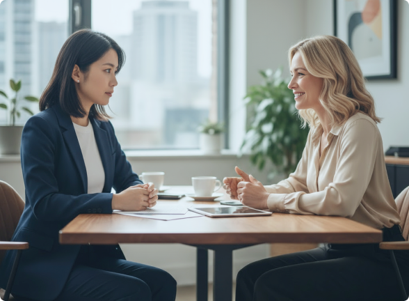 キャリアコンサルを受ける女性